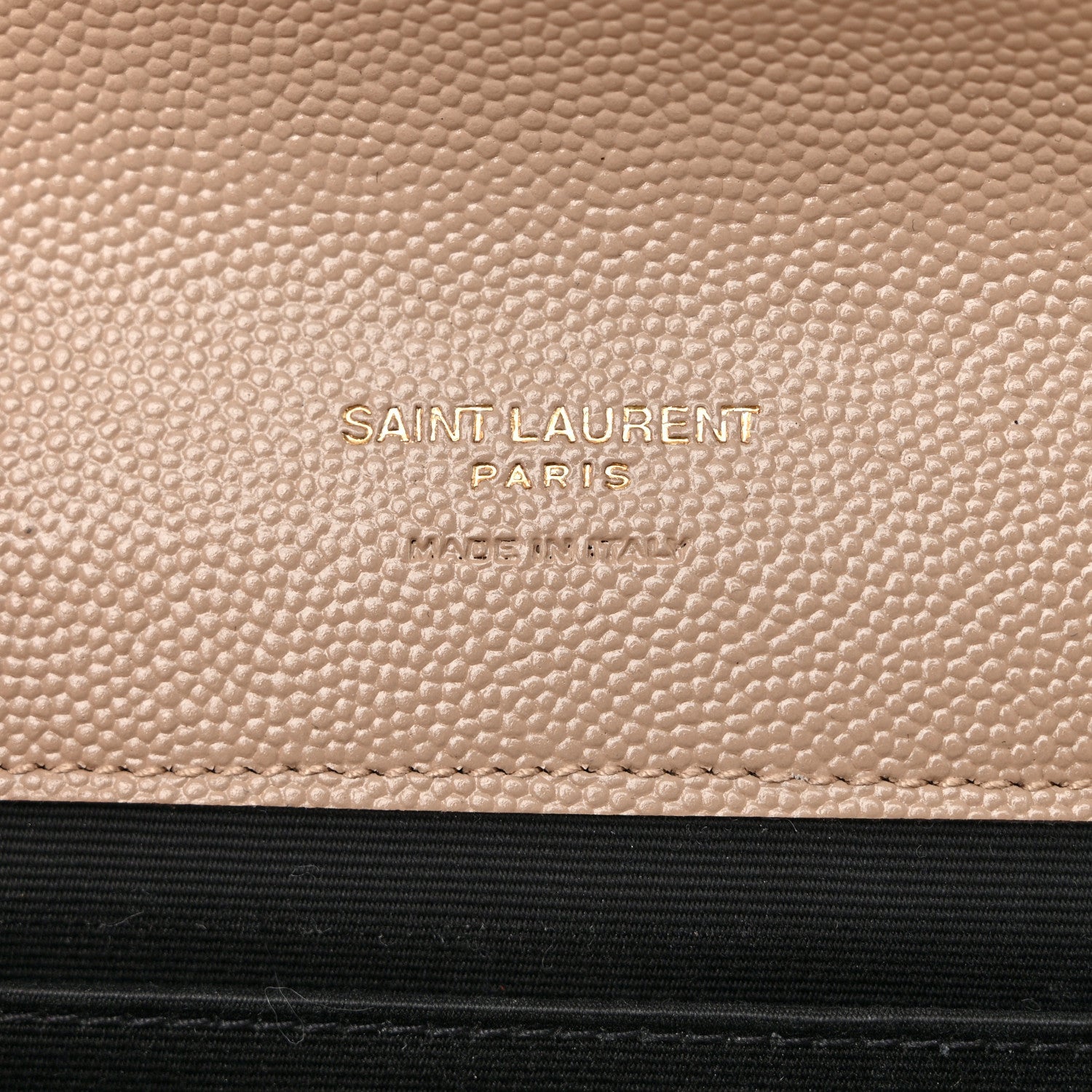 Saint Laurent Grain De Poudre Textured Mixed Matelasse Triquilt Monogram Clutch Dark Beige 6 of 10
