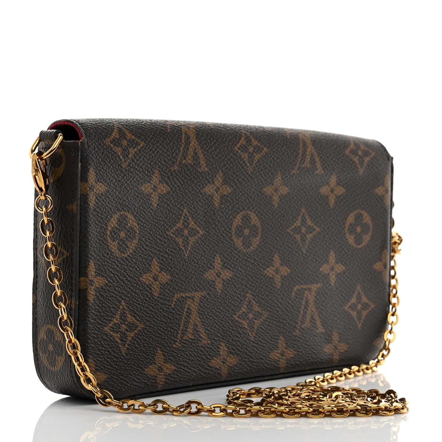 Louis Vuitton Monogram Pochette Felicie Chain Wallet Fuchsia 3 of 10