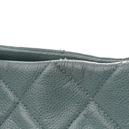 Chanel Caviar Quilted Expandable Zip Shoulder Bag Blue 13 of 13