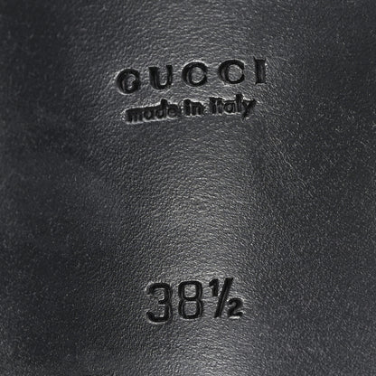 Gucci Goatskin Womens Logo 15mm Loafers 38.5 Black 8 of 10