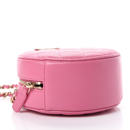 Chanel Caviar Quilted Gripoix CC Round Clutch With Chain Pink 4 of 11