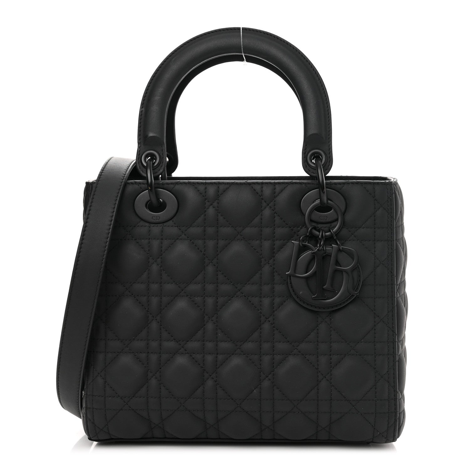 Christian Dior Ultra Matte Calfskin Cannage Medium Lady Dior Black 1 of 10