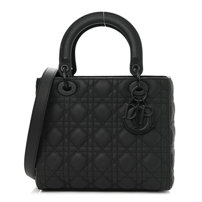 Christian Dior Ultra Matte Calfskin Cannage Medium Lady Dior Black 1 of 10
