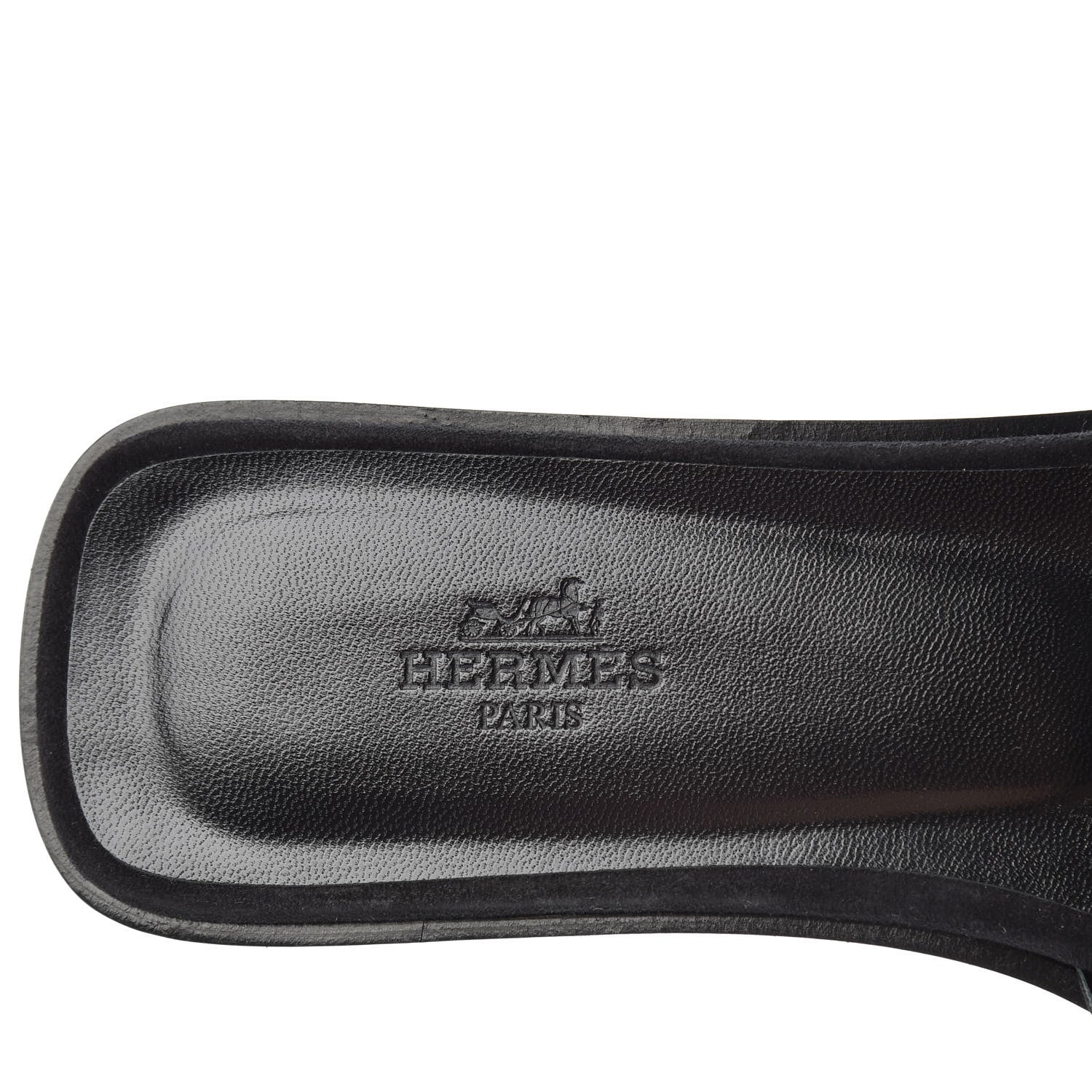 Hermes Goatskin Crystal Oran Sandals 38.5 Black 8 of 10