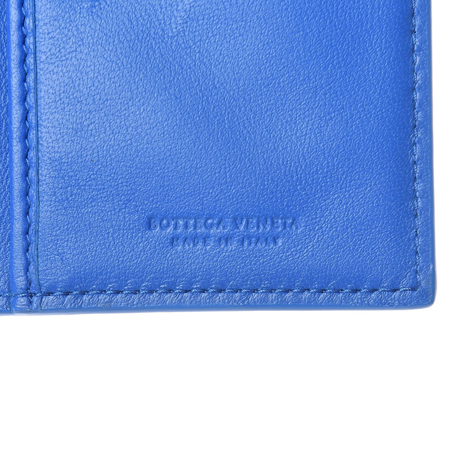 Nappa Intrecciato Long Bi-Fold Wallet Signal Blue