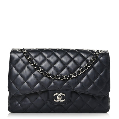 Chanel Iridescent Calfskin Quilted Jumbo Double Flap Charcoal 1 of 9