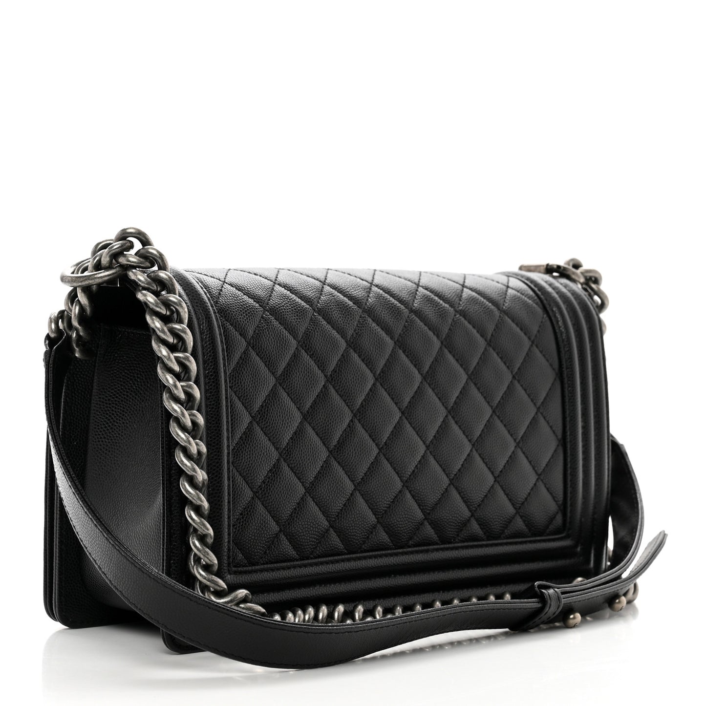 Caviar Quilted Medium Boy Flap Black