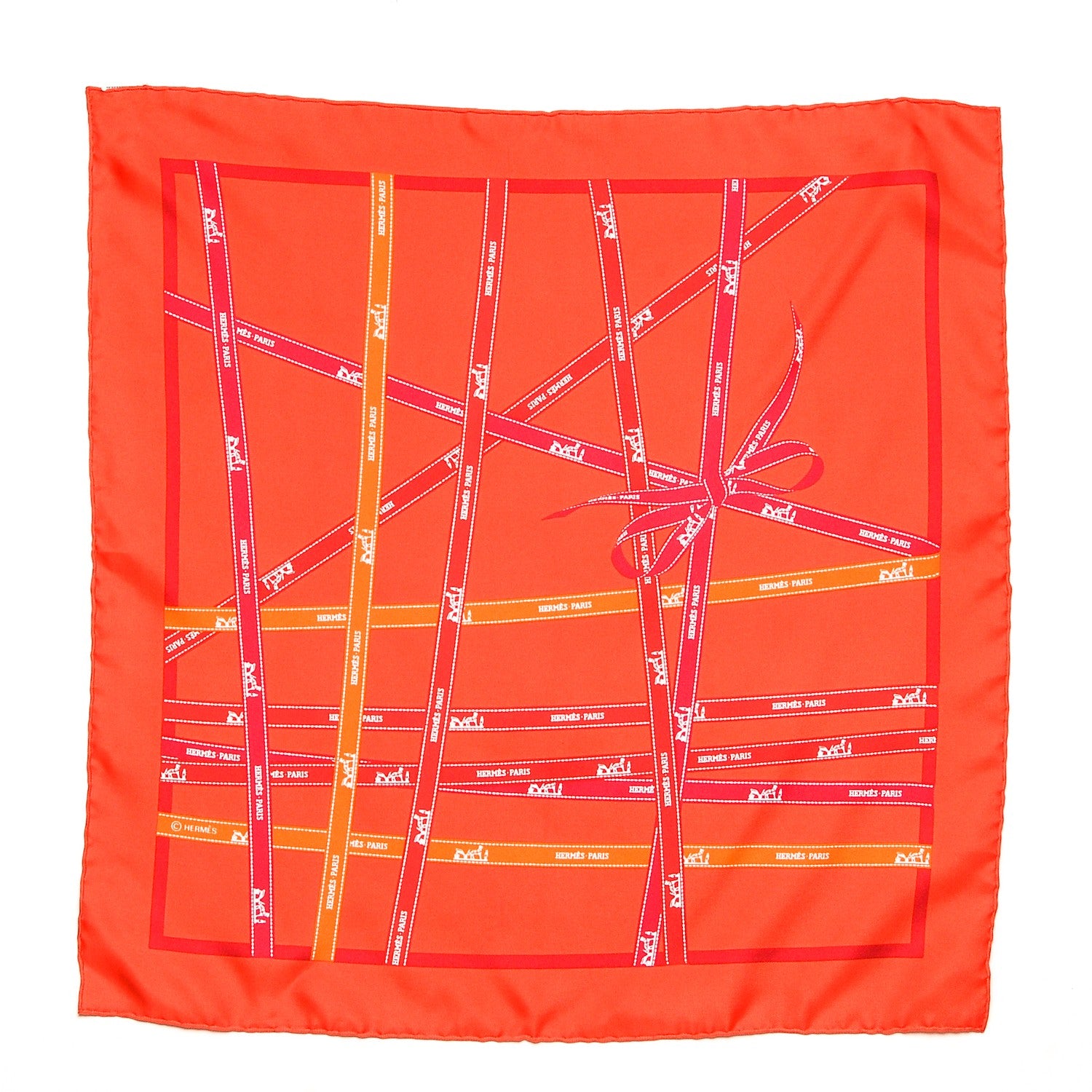 Hermes Silk Bolduc Pocket Square Scarf 1 of 4