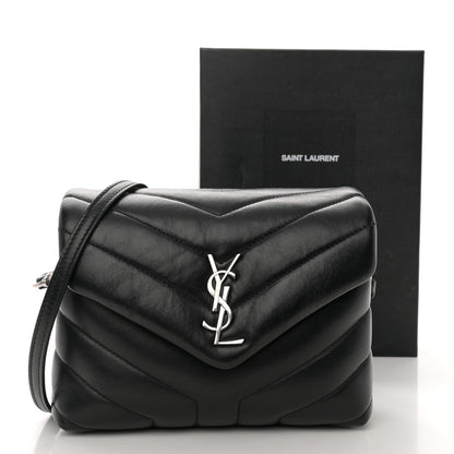 Saint Laurent Calfskin Y Quilted Monogram Toy Loulou Crossbody Bag Black 13 of 13