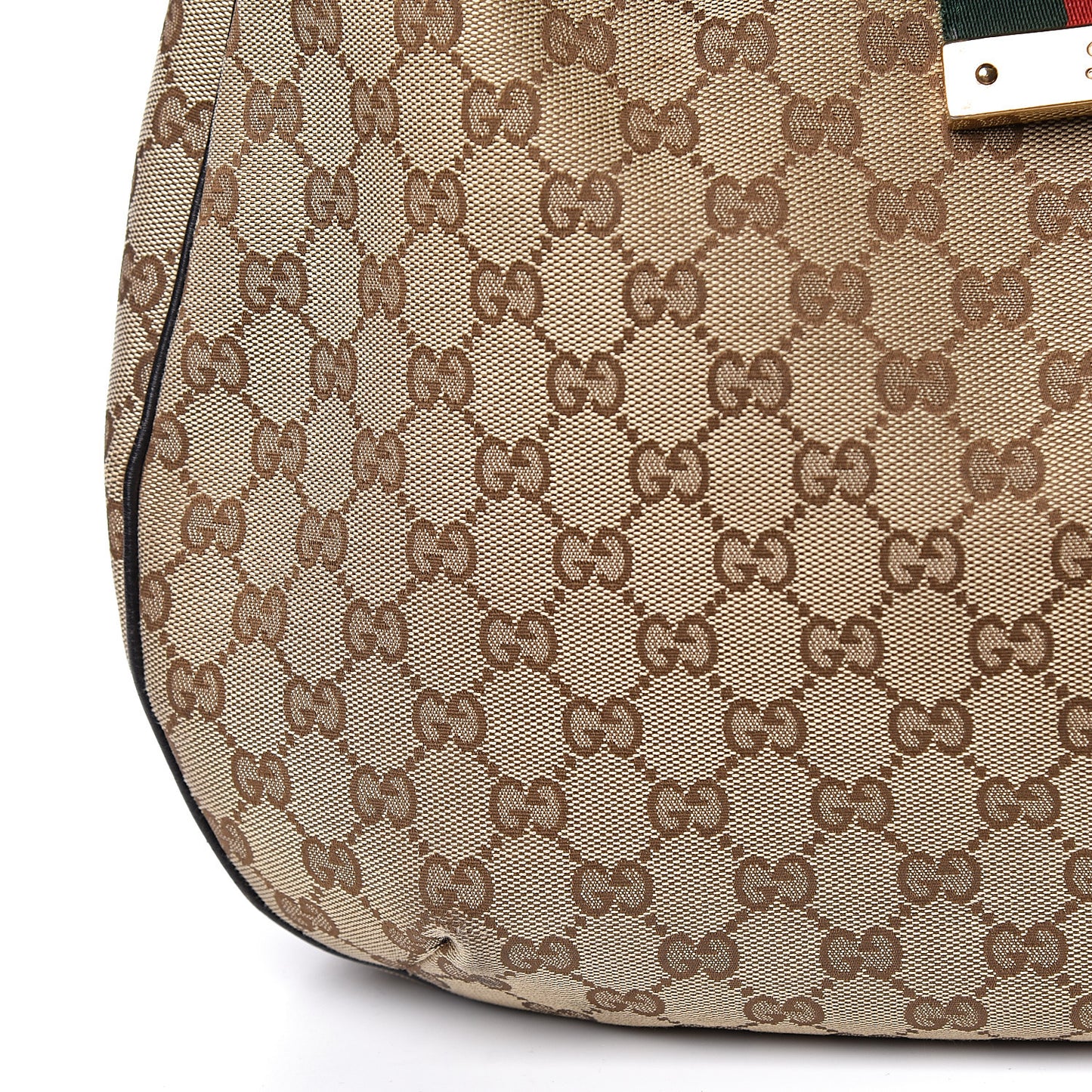 Monogram Large New Ladies Web Hobo Dark Brown
