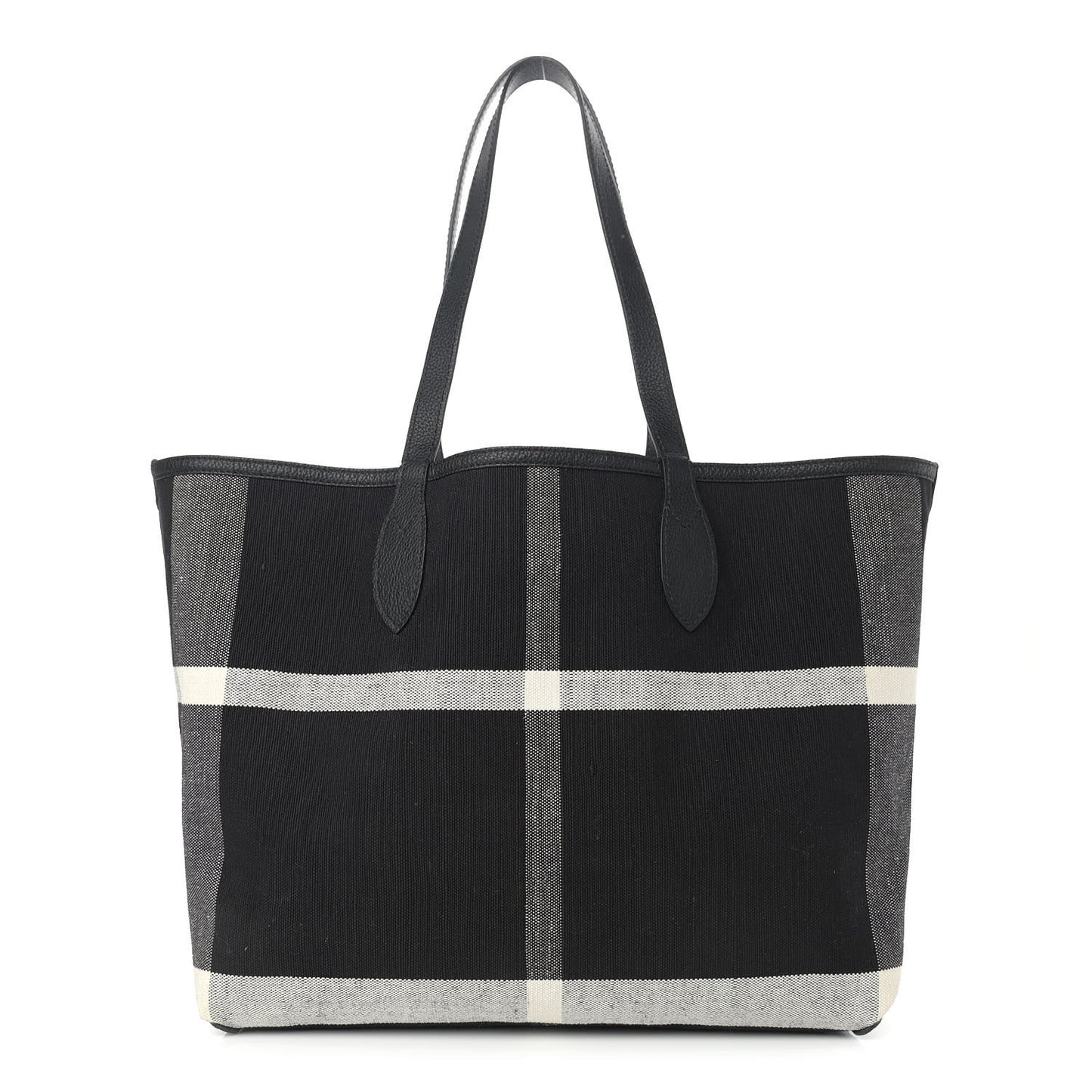 Coated Canvas Mega Check Sketchbook Medium Reversible Doodle Tote Black