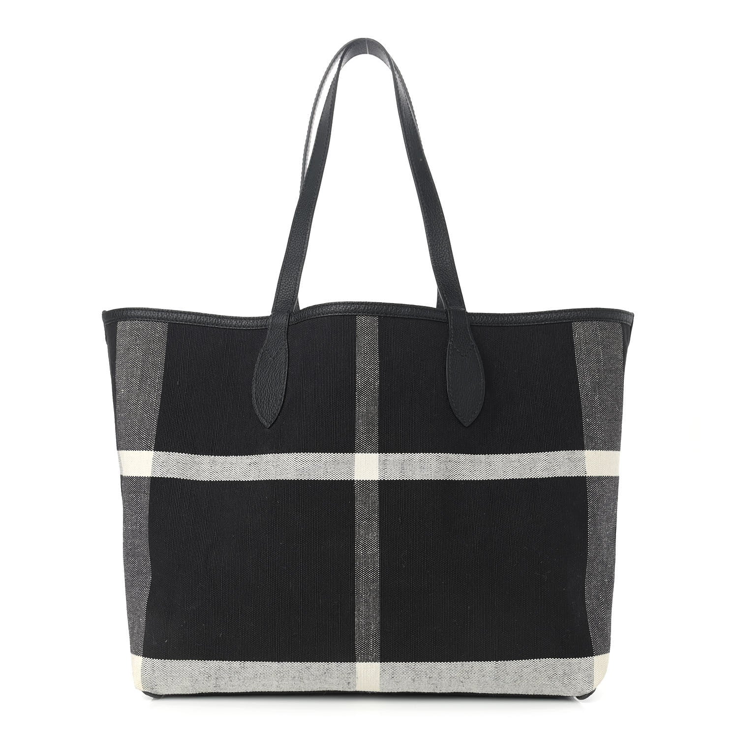 Burberry Coated Canvas Mega Check Sketchbook Medium Reversible Doodle Tote Black 3 of 18