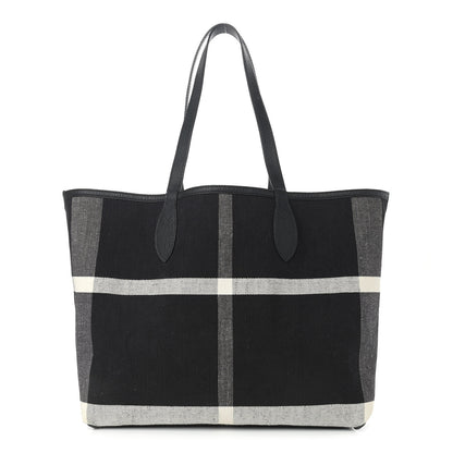 Burberry Coated Canvas Mega Check Sketchbook Medium Reversible Doodle Tote Black 3 of 18
