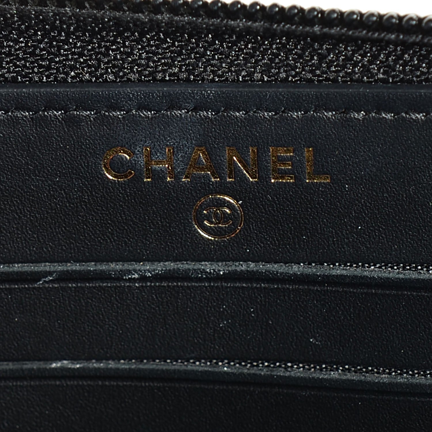 Chanel Caviar Quilted Boy Small Zip Around Wallet Black 7 of 9