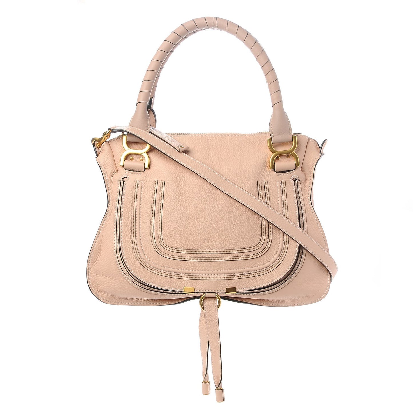 Calfskin Small Marcie Satchel Blush Nude