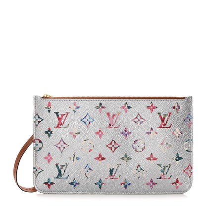 Louis Vuitton Metallic Monogram LV Garden Neverfull MM GM Pochette Silver 1 of 8