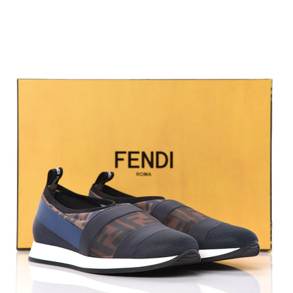 Fendi Technical Mesh Tulle Slip On Sneaker 35 Blue Tobacco 11 of 11