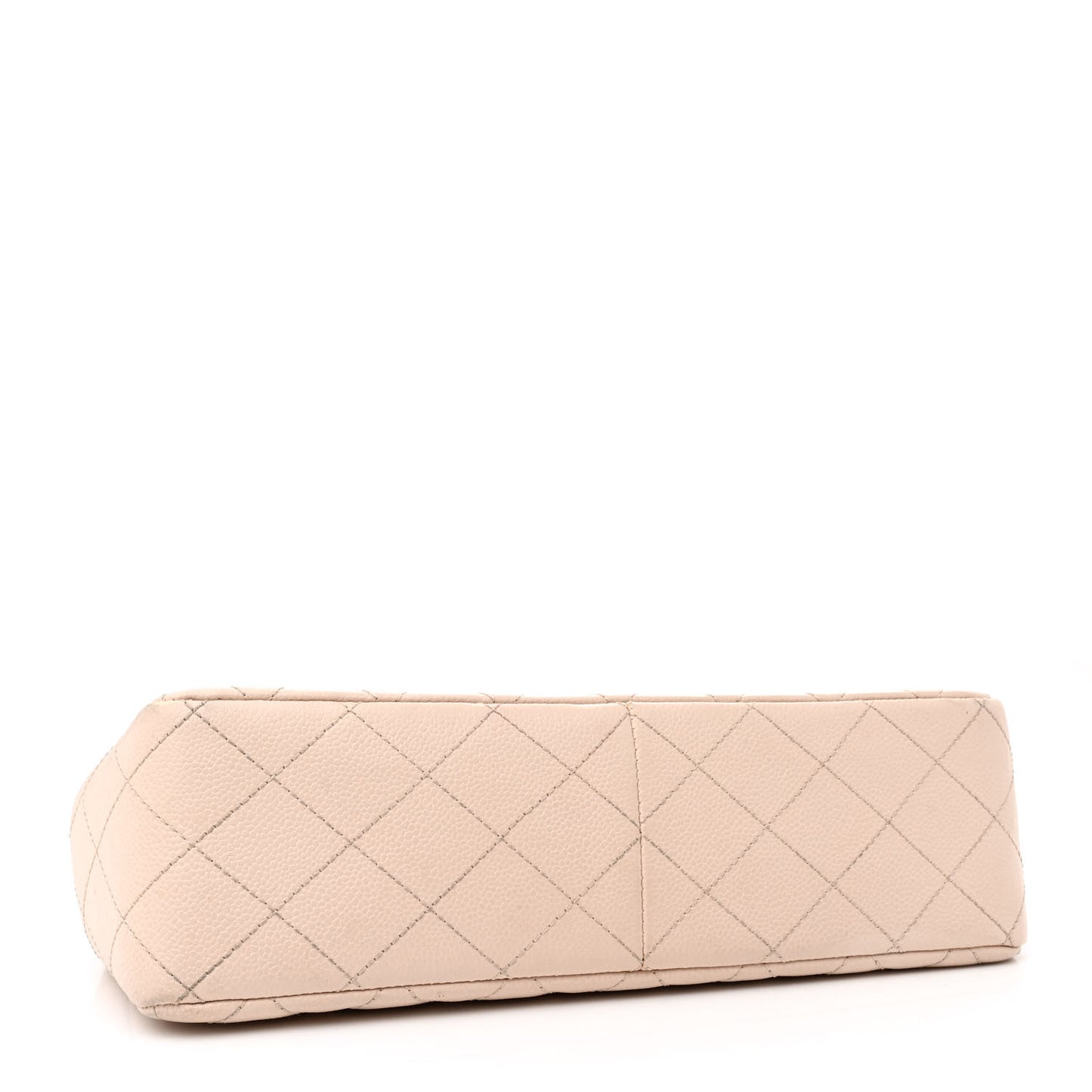 Caviar Quilted Jumbo Single Flap Beige Clair