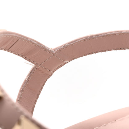 Valentino Garavani Calfskin Bedrock Rockstud Ankle Flat Sandals 39 Water Rose 9 of 11