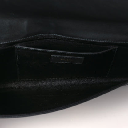 Saint Laurent Calfskin Diagonal Clutch Black 6 of 8