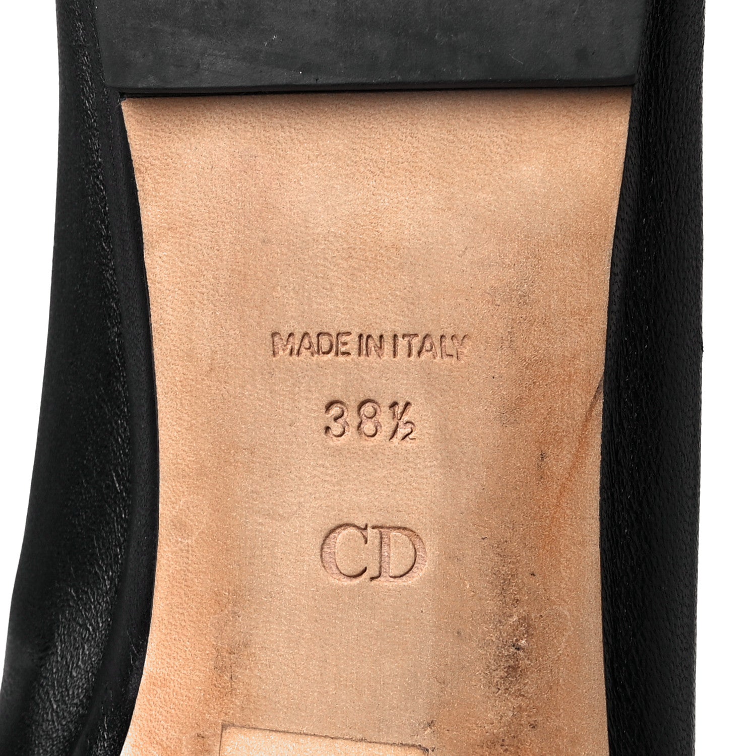 Christian Dior Calfskin Pointed Toe Flats 38.5 Black Pink 6 of 9
