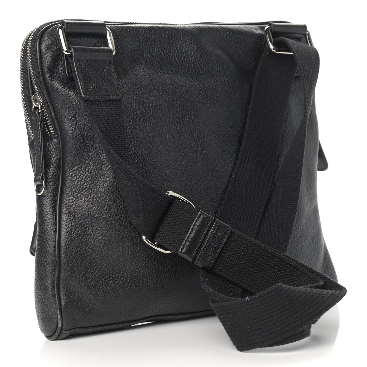 Grained Calfskin Satchel Black