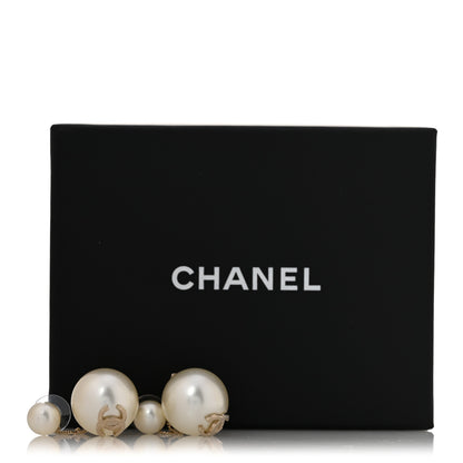Chanel Pearl CC Chain Drop Earrings Gold 5 of 5