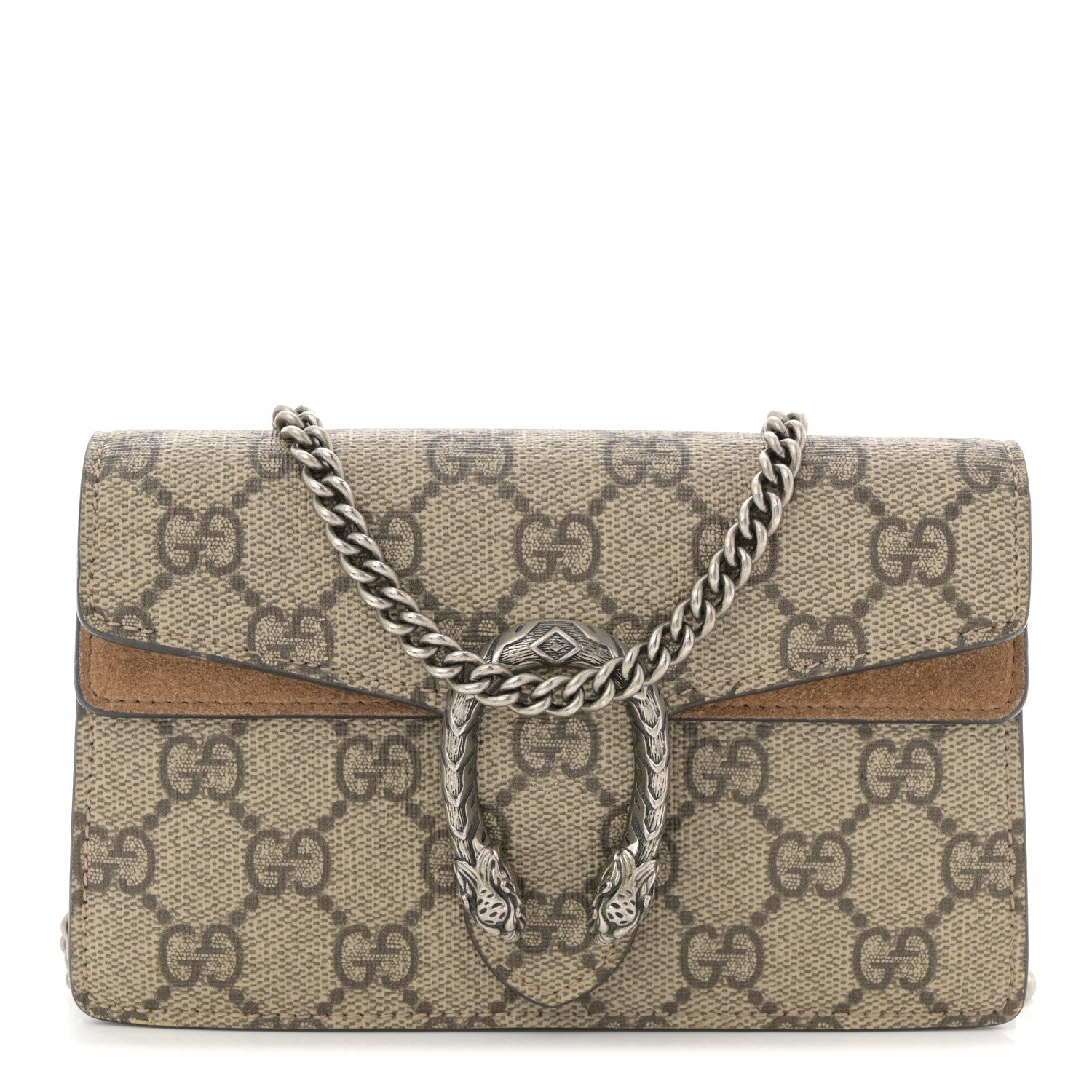 Gucci GG Supreme Monogram Super Mini Dionysus Shoulder Bag Taupe 1 of 11