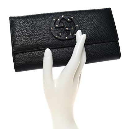 Gucci Calfskin Studded Soho Continental Wallet Black 2 of 10