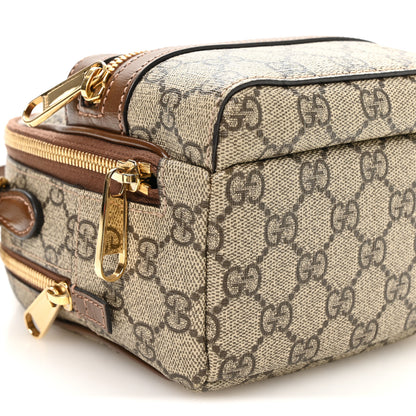 Gucci GG Supreme Monogram Azalea Calfskin Retro Interlocking G Multi-Function Bag Beige Ebony Brown Sugar 8 of 9