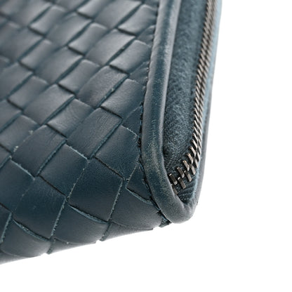 Bottega Veneta Nappa Intrecciato Zip Around Wallet Blue 14 of 21