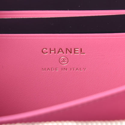Chanel Caviar Quilted Filigree Vanity Clutch With Chain Pink Light Blue Green 6 of 10