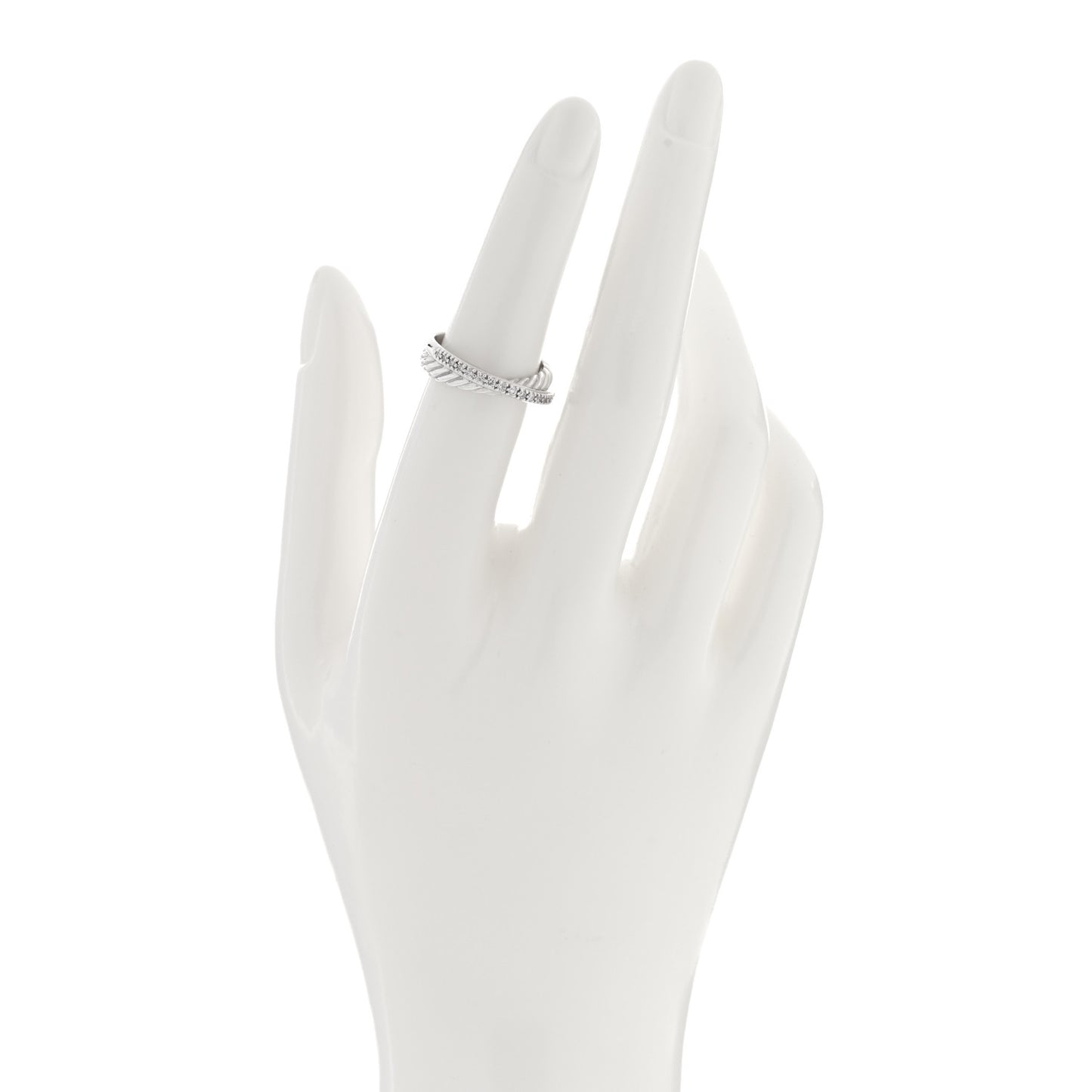 Sterling Silver Diamond 5mm Crossover Ring 52 6