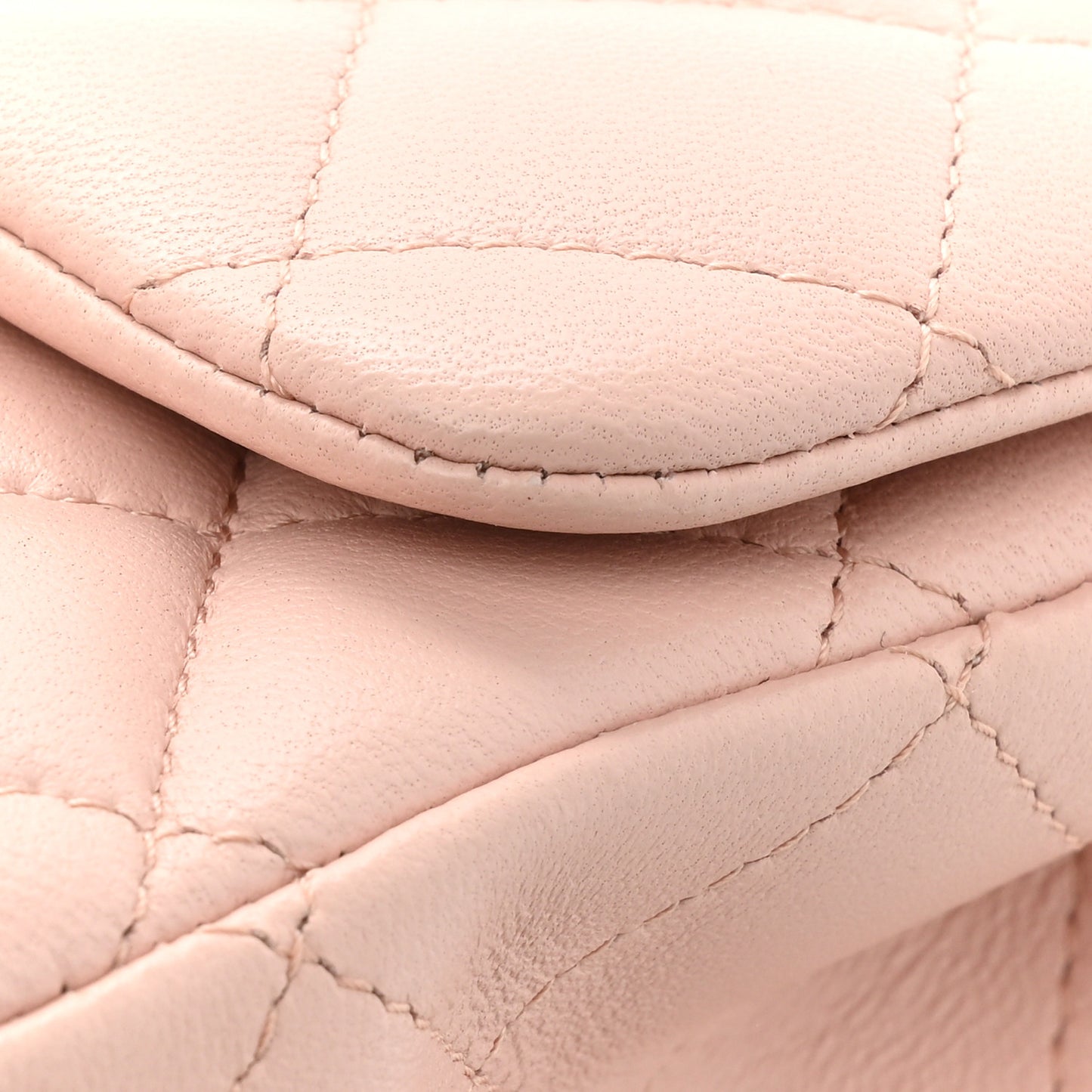 Lambskin Quilted Mini Square Flap Light Pink