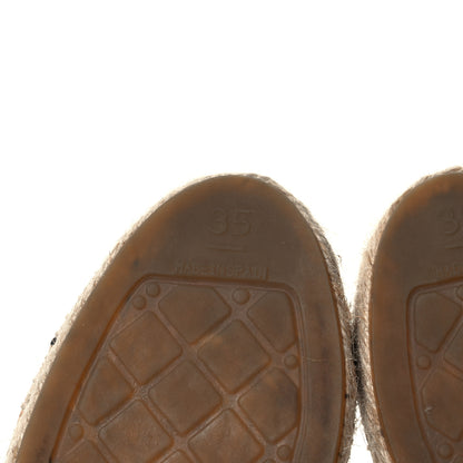 Chanel Lambskin CC Espadrilles 35 Beige Black 8 of 10