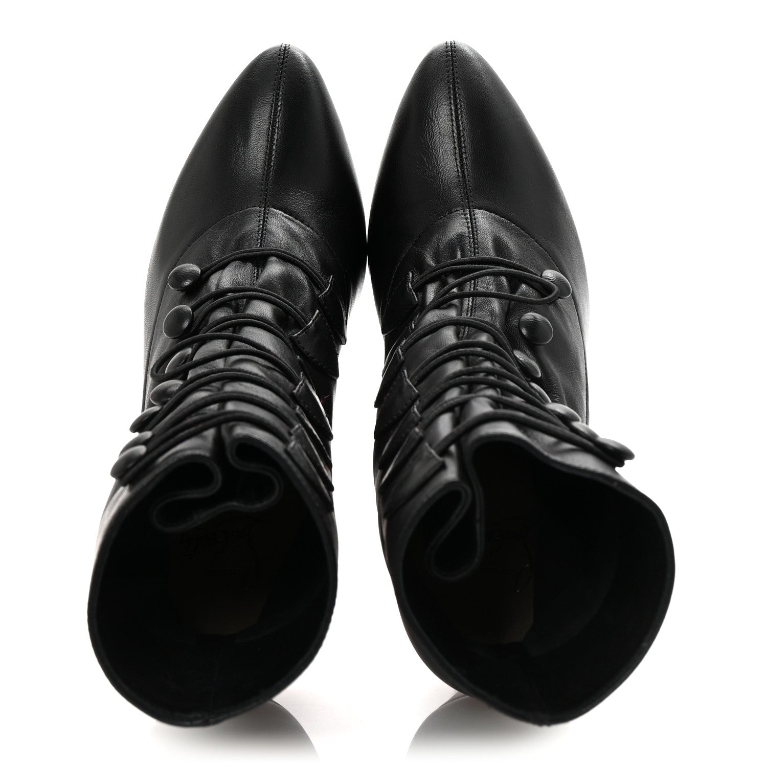 Christian Louboutin Calfskin French Tutu Button Ankle Boot  38 Black 2 of 9