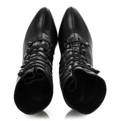 Christian Louboutin Calfskin French Tutu Button Ankle Boot  38 Black 2 of 9