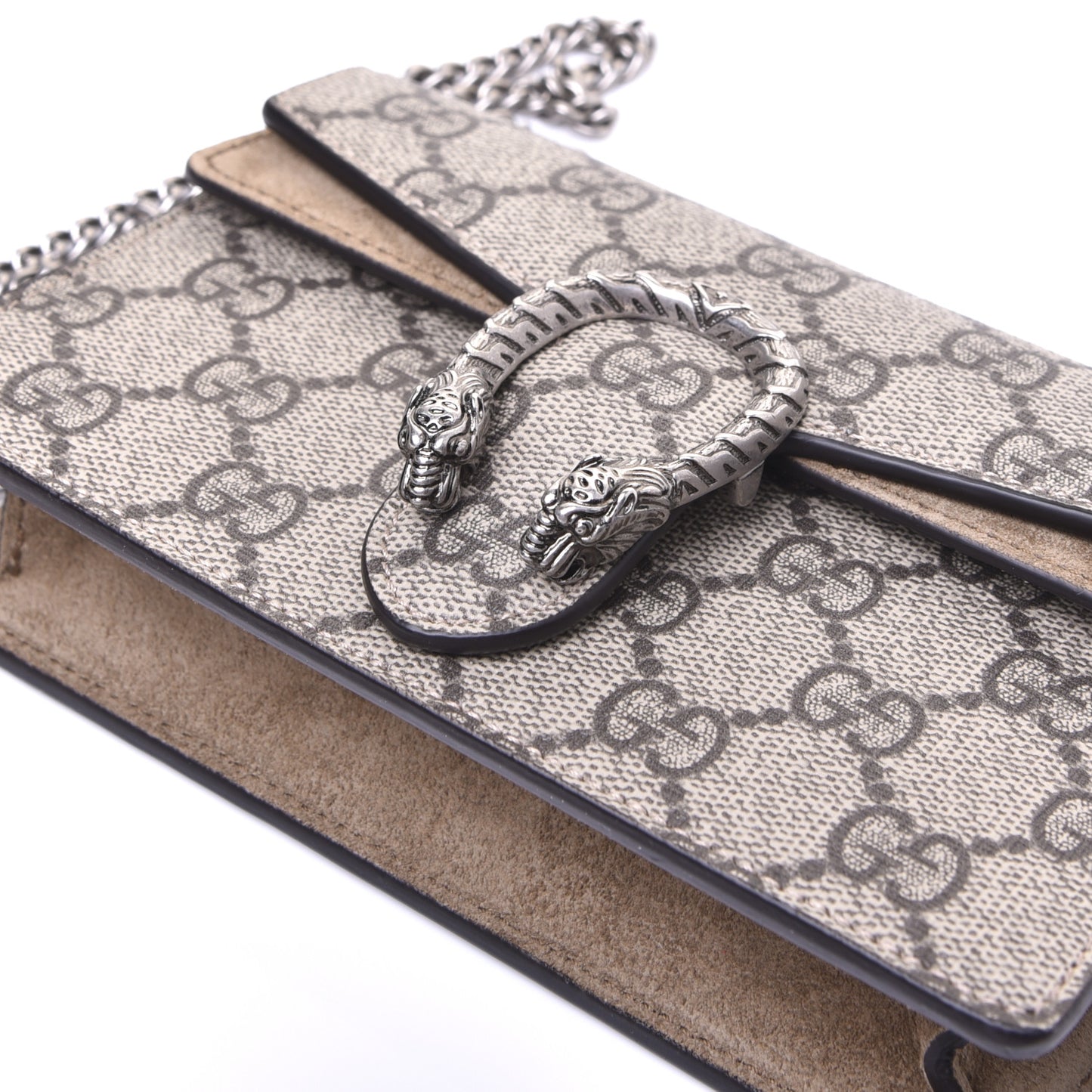 GG Supreme Monogram Super Mini Dionysus Shoulder Bag Taupe