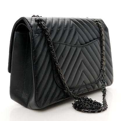 Chanel Aged Calfskin Chevron Quilted 2.55 Reissue 226 Flap So Black 3 of 11