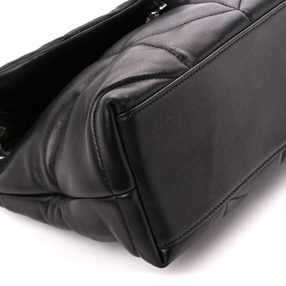 Saint Laurent Lambskin Quilted Small Loulou Puffer Monogram Chain Satchel Black 10 of 11
