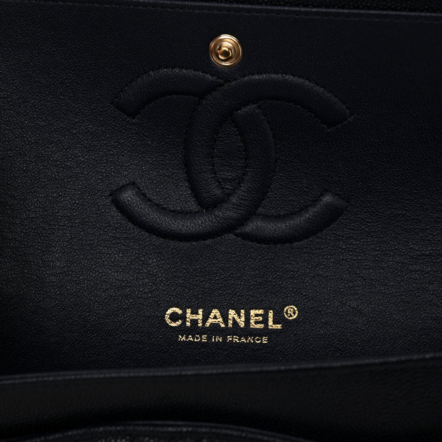 Chanel Caviar Quilted Medium Double Flap Dark Blue 6 of 10