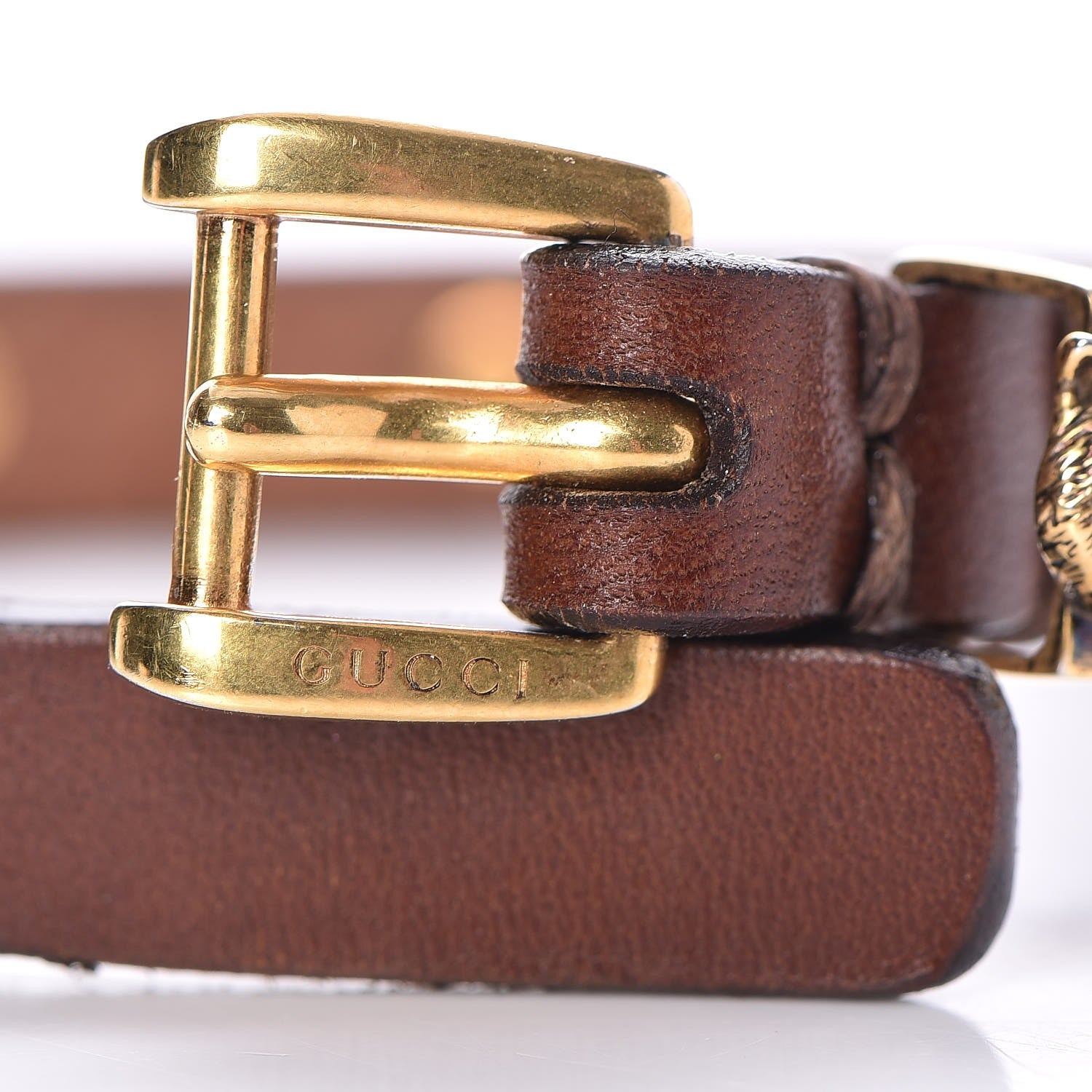 Gucci Calfskin Feline Heads Bracelet Brown 4 of 5