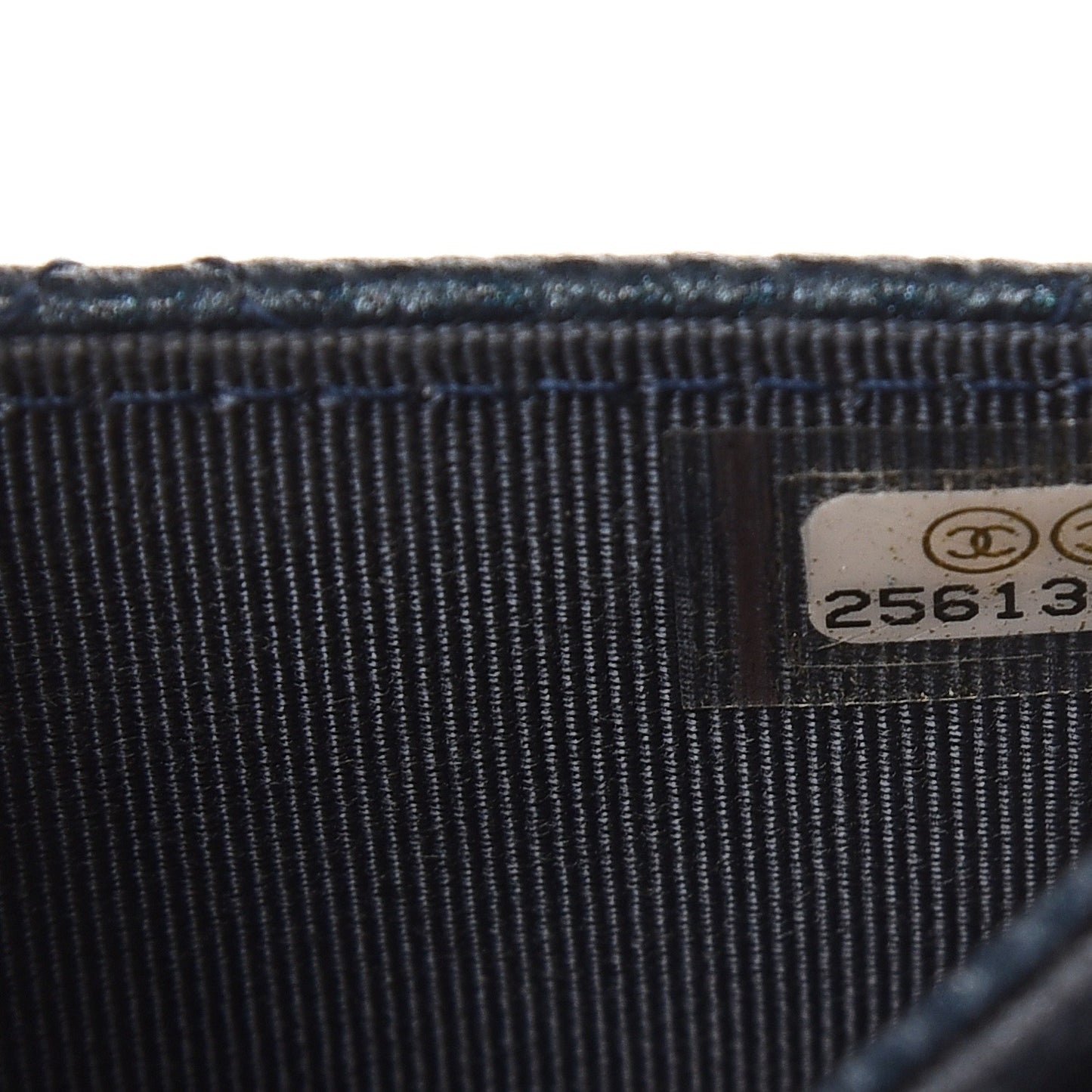 Caviar Quilted Card Holder Wallet Blue