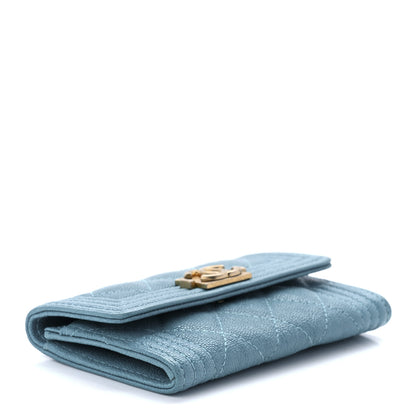 Chanel Caviar Quilted Boy Flap Card Holder Light Blue 3 of 11