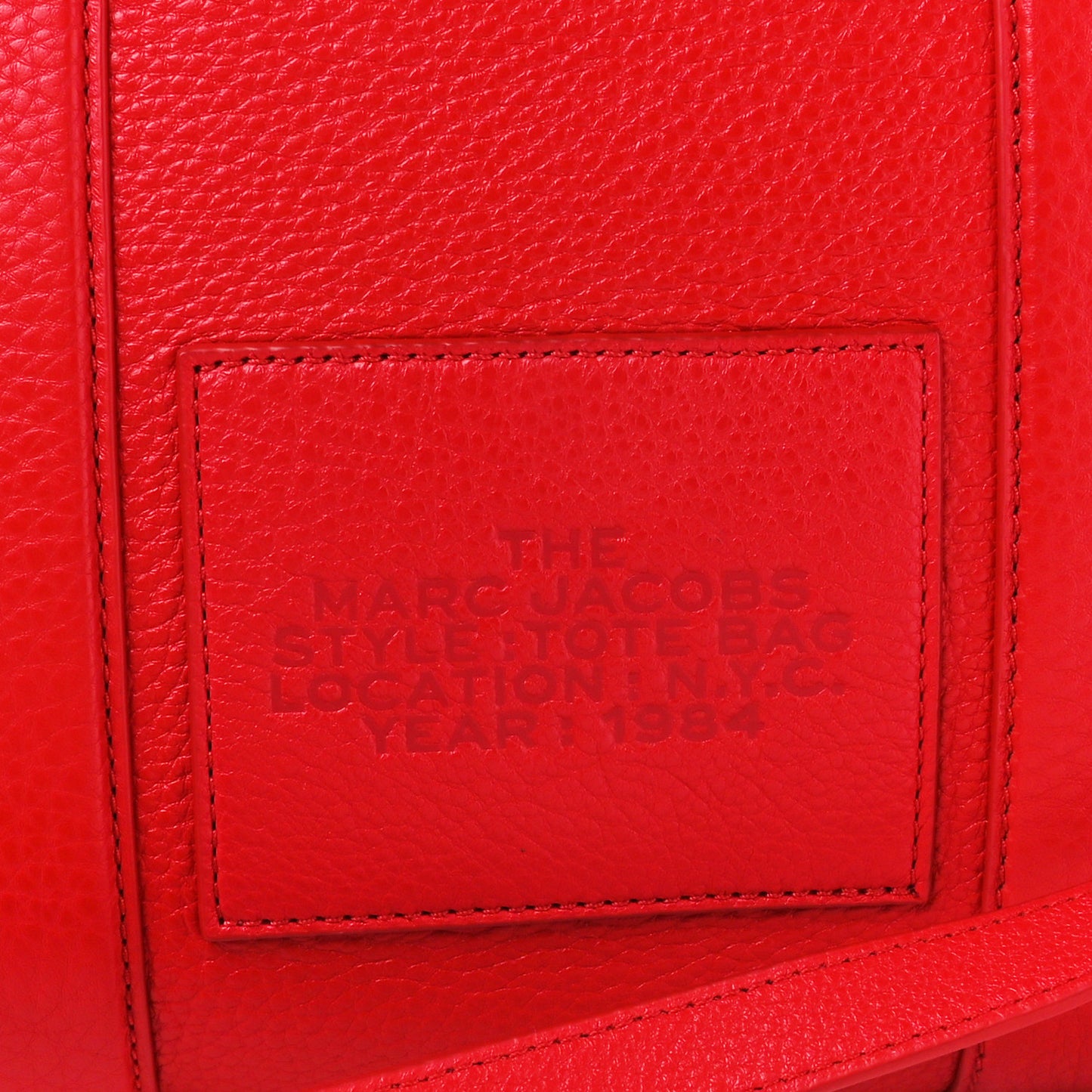 Grained Calfskin Medium The Tote Bag True Red