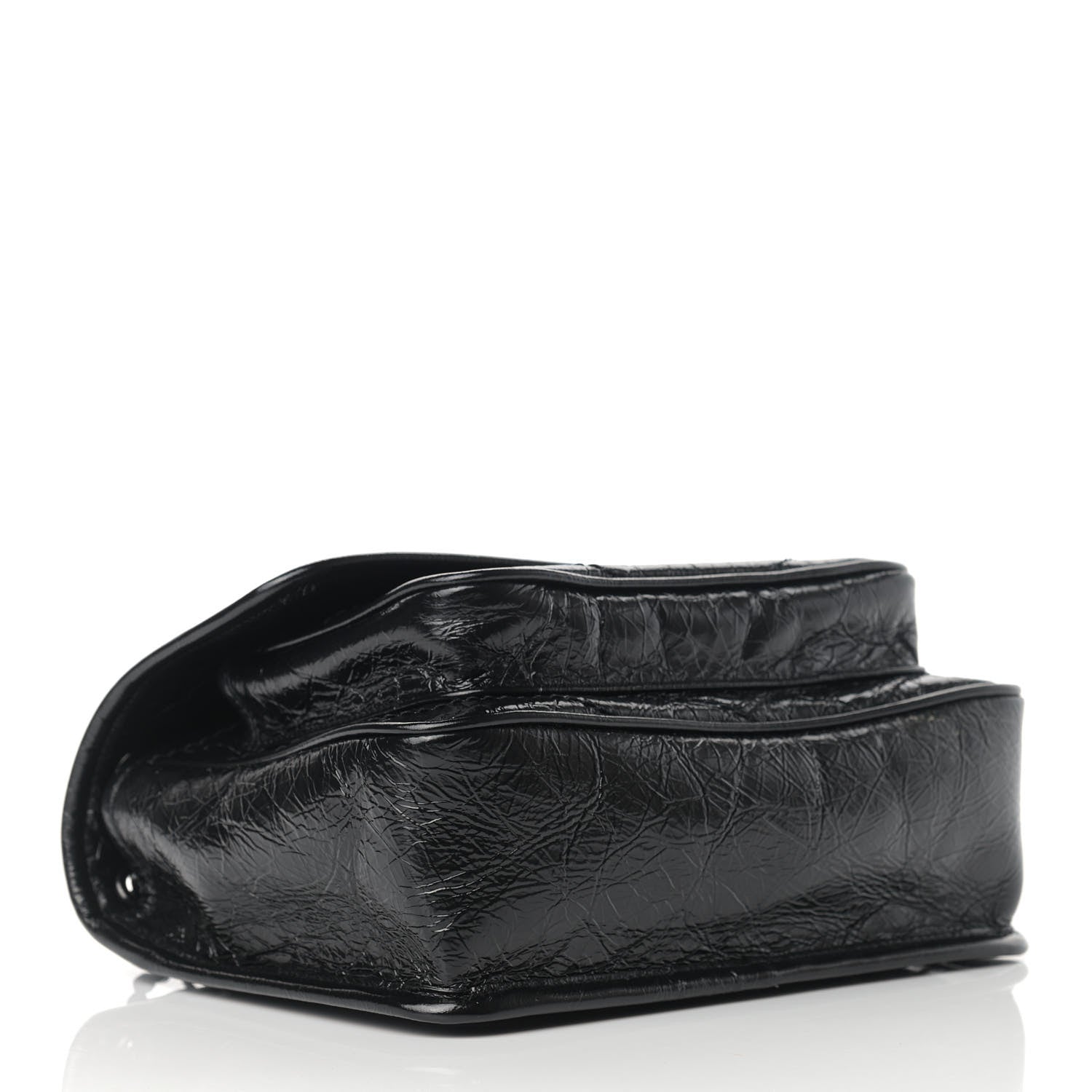 Saint Laurent Crinkled Calfskin Matelasse Monogram Baby Niki Chain Satchel Black 4 of 10