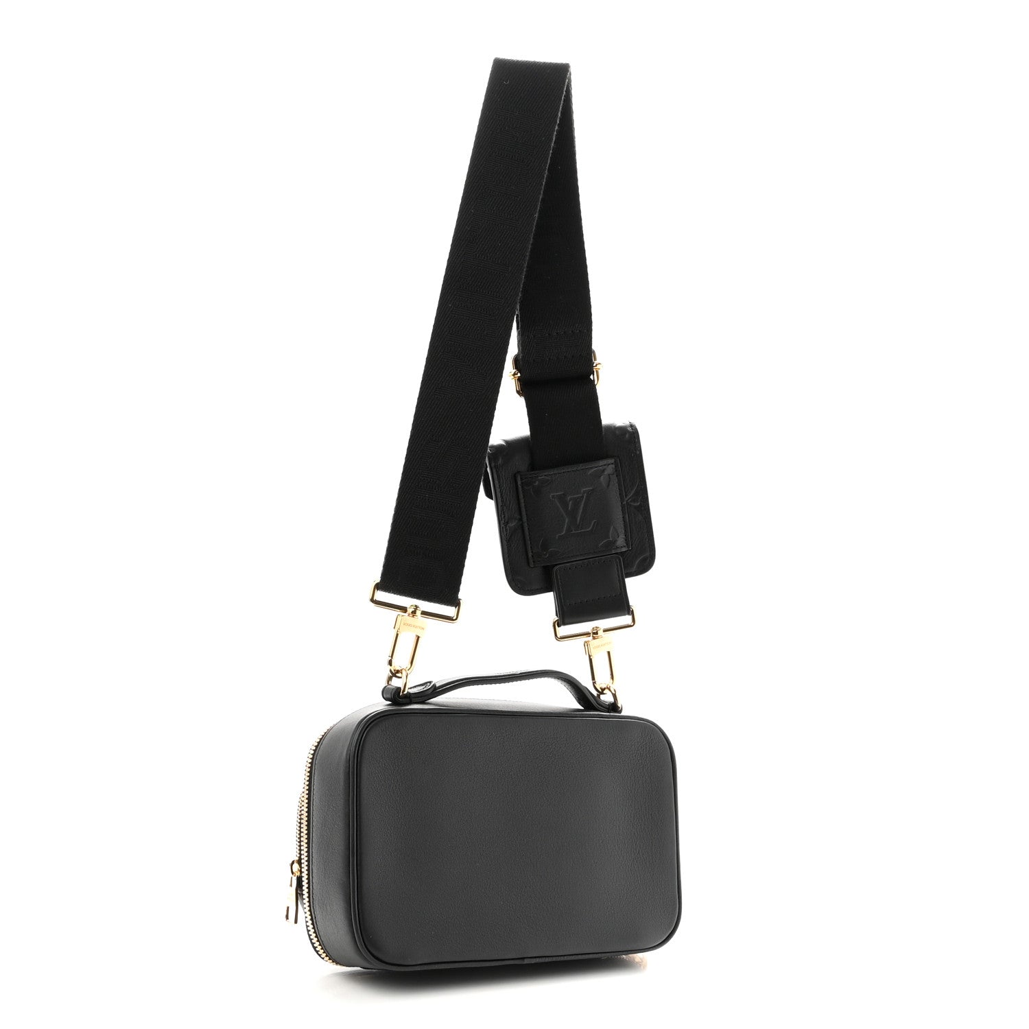 Louis Vuitton Calfskin Monogram Embossed Utility Crossbody Black 3 of 9
