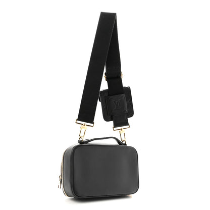 Louis Vuitton Calfskin Monogram Embossed Utility Crossbody Black 3 of 9