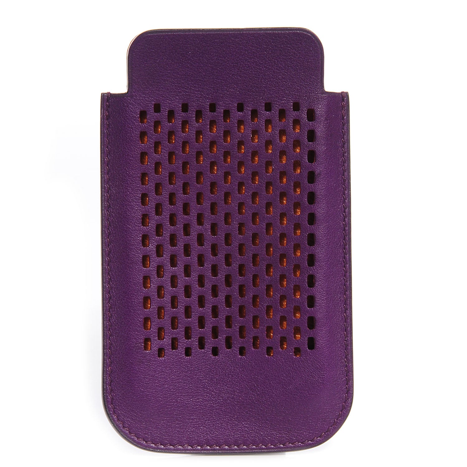 Hermes Swift Leather iPhone 4 4S Case Violet and Orange 1 of 6