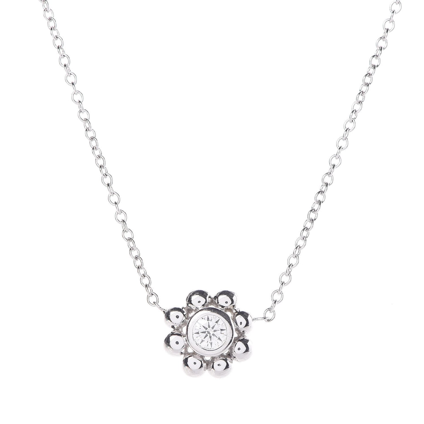 18K White Gold Diamond Paloma Picasso Jolie Flower Necklace